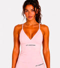 Pink strappy sculpt top