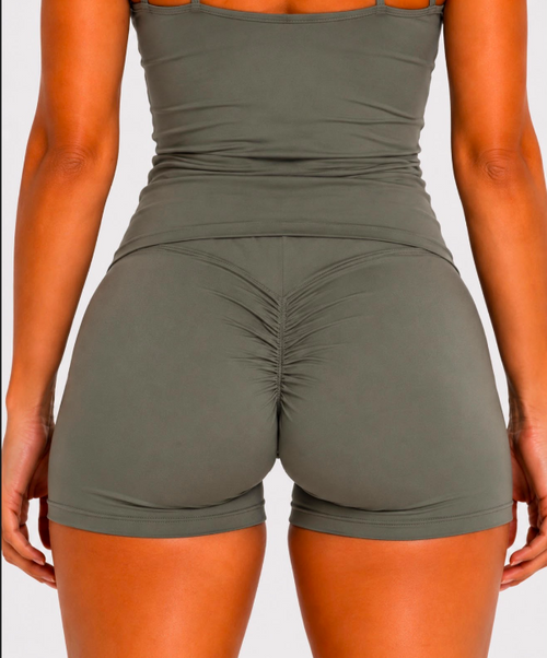 Green Scrunch Shorts