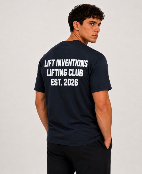 Lift Inventions Lifting Club Tee – Navy Blue